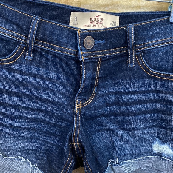 Hollister dark wash denim midi short size 3 waist 26 - Picture 5 of 7